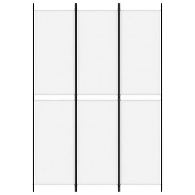 vidaXL Paravan de cameră cu 3 panouri, alb, 150x220 cm, textil