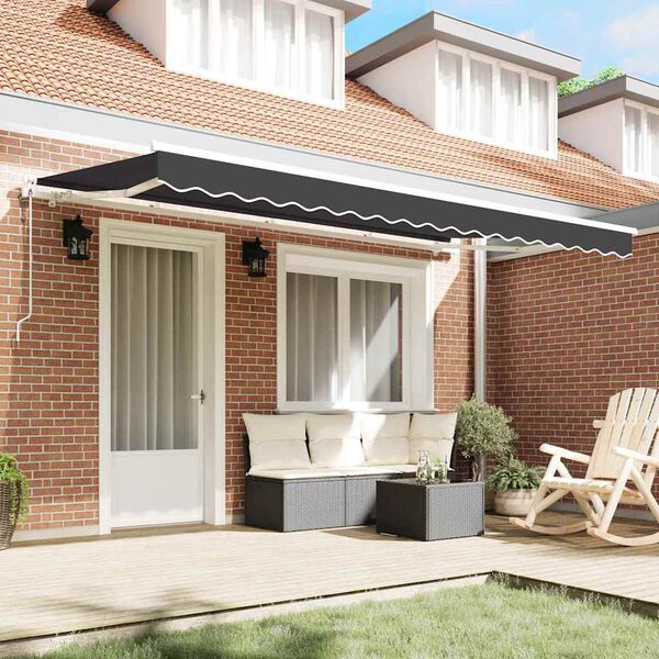vidaXL Cortina Retractabilă Antracit 350 x 200 cm țesătură