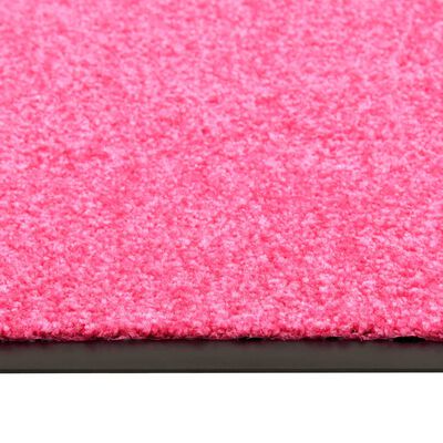 vidaXL Covoraș de ușă lavabil roz 90x120 cm
