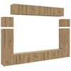 vidaXL Set dulap TV 8 piese montat pe perete Stejar artizanal