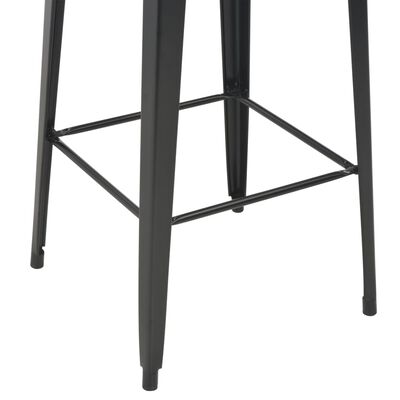 vidaXL Set mobilier de bar, 3 piese, maro și negru, oțel