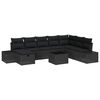 vidaXL Set de canapele pentru grădină 9 buc. Negru poliratan