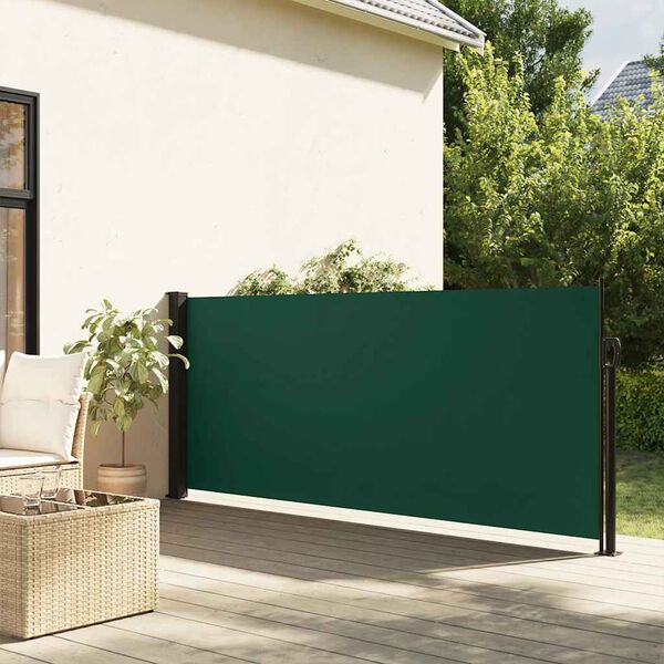vidaXL Copertina laterală retractabilă, verde &icirc;nchis, 100x300 cm