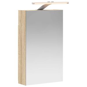 vidaXL Dulap cu oglindă pentru baie Stejar Sonoma 30 x 10,5 x 50 cm