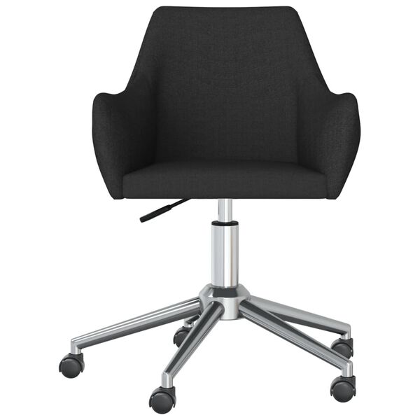 vidaXL Scaune de bucătărie pivotante, 6 buc., negru, material textil