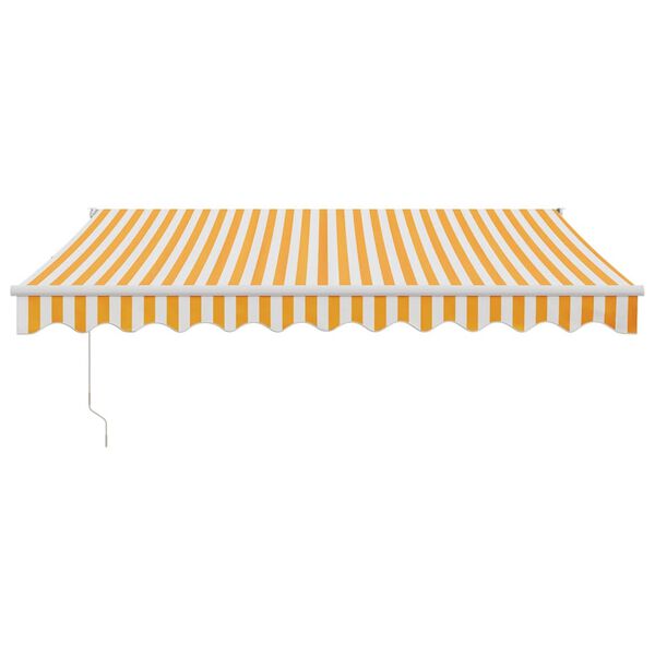 vidaXL Copertină retractabilă, galben/alb, 3,5x2,5 m, textil/aluminiu