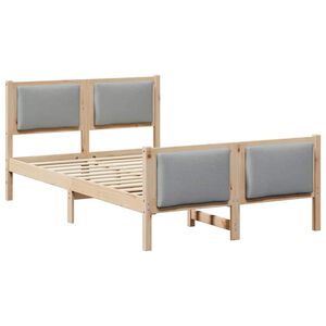 vidaXL Cadru de pat cu headboard Gri deschis 120 x 200 cm țesătură