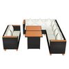 vidaXL Set mobilier de grădină cu perne, 5 piese, negru, poliratan
