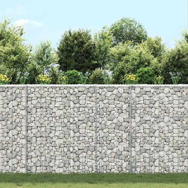 vidaXL Strat înălțat gabion trapez, 80x20x100 cm, oțel galvanizat