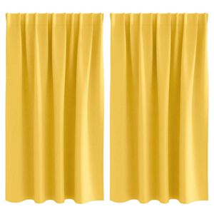 vidaXL Perdele Opaque cu Inel 2 pcs Galben muștar 140 x 140 cm