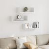 vidaXL Rafturi de perete, 3 buc., alb, 58x18x18 cm, lemn prelucrat