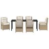 vidaXL Set de masă pentru grădină 7 pcs Bej și alb crem poliratan