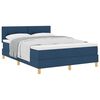 vidaXL Pat boxspring cu saltea albastru 140 x 190 cm țesătură