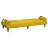 vidaXL Canapea extensibilă cu cotiere, galben, catifea