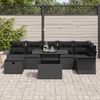 vidaXL Set de canapele pentru grădină cu pernă 8 pcs Negru Rattan poli