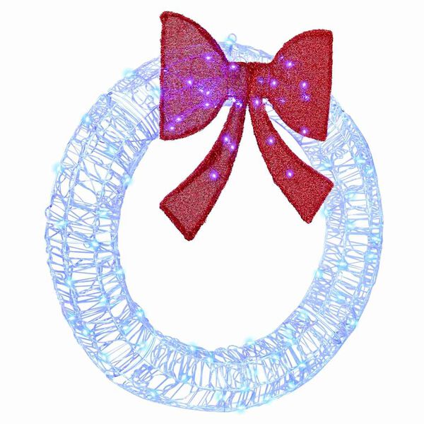 vidaXL Coroană cu 80 LED albastru 92 x 9.5 x 92 cm Acril