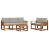 vidaXL Set de canapele de exterior 6 pcs Gri natural și deschis