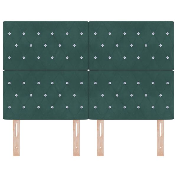 vidaXL Tăblie cap cu headboard Verde închis 144 cm Piele artificială