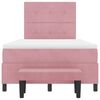 vidaXL Pat cu arcuri cu saltea cu headboard Roz 120 x 190 cm Catifea