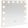 vidaXL Oglindă LED pentru Vanity Alb 50 x 10 x 44 cm Sticlă și Oțel