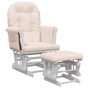 vidaXL Scaun glisant cu taburet, roz deschis, material textil