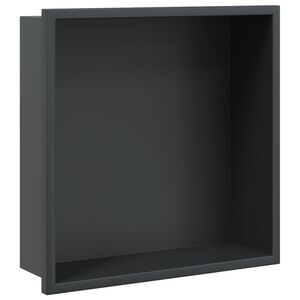 vidaXL Nișă de duș, negru mat, 32x32x9 cm, oțel inoxidabil