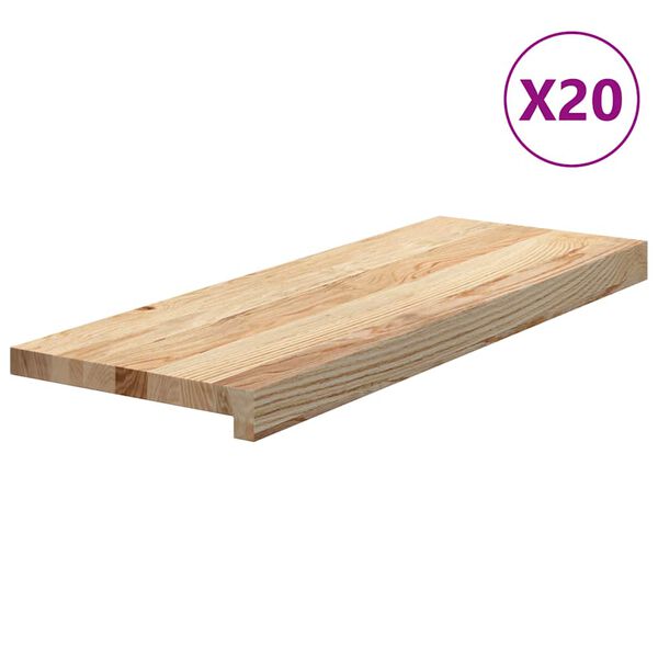 vidaXL Trepte scari 20 buc Stejar masiv netratat 70x30x2 cm