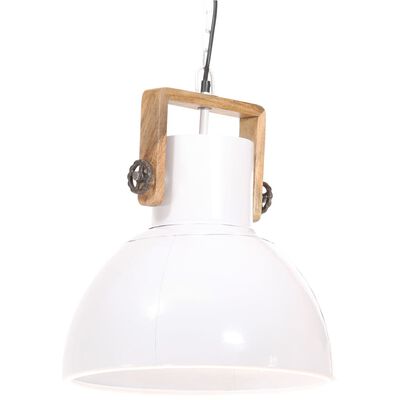 vidaXL Lampă suspendată industrială, 25 W, alb, 40 cm, E27, rotund
