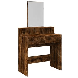vidaXL Masă de toaletă cu oglindă, stejar fumuriu, 80x41x144,5 cm