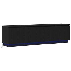 vidaXL Cabinet TV cu led Stejar Negru 180 x 38 x 49 cm Lemn compozit