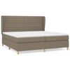 vidaXL Pat box spring cu saltea, gri taupe, 200x200 cm, textil