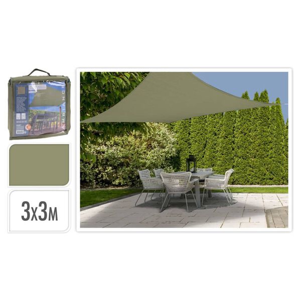 ProGarden Parasolar din p&acirc;nză, verde, 3x3 m, pătrat