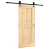 vidaXL Ușă glisantă Natural și Negru 90 x 210 cm Lemn de Pin Solid