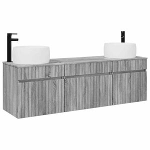 vidaXL Set dulap baie 3 buc. Sonoma gri 49 x 44,5 x 66 cm