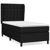 vidaXL Pat box spring cu saltea, negru, 80x200 cm, textil