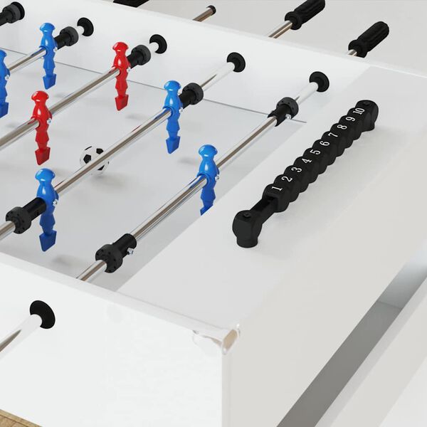 vidaXL Masă de Foosball Alb 125 x 60,5 x 80 cm Lemn compozit