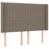 vidaXL Tăblie de pat cu aripioare gri taupe 147x16x118/128 cm textil