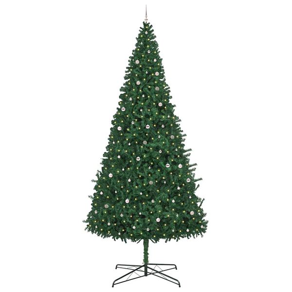 vidaXL Brad de Crăciun cu lumini decorative cu coarde Verde 400 cm PVC