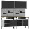 vidaXL Set banc de lucru 8 buc. Negru și Gri Oțel vopsit electrostatic