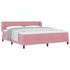 vidaXL Pat cu arcuri cu headboard Roz 180 x 200 cm Catifea