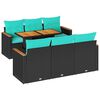 vidaXL Set canapele de grădină cu perne, 7 piese, negru, poliratan