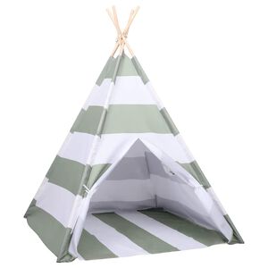 vidaXL Cort pentru copii Dungi Gri și alb 120 x 120 x 150 cm