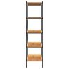 vidaXL Unitate de rafturi pe 5 niveluri, negru și stejar, 80x40x163 cm