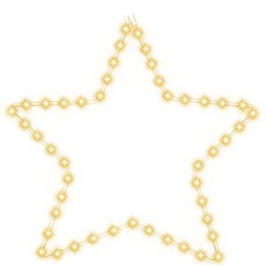 vidaXL Figurină stea de Crăciun, 48 LED-uri, alb cald, 56 cm