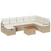 vidaXL Set de canapele pentru grădină 9 buc. Bej Rattan poli