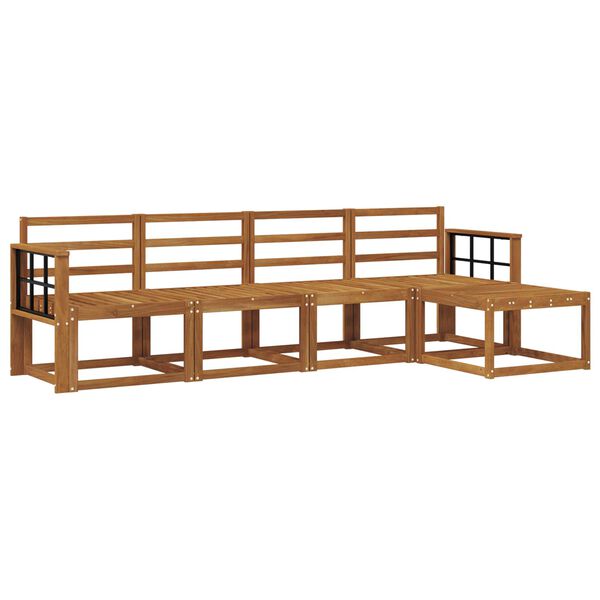 vidaXL Set de canapele de exterior 5 pcs natural Lemn Solid de Acacia