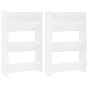 vidaXL Pantofare de perete, 2 buc., alb, 60x18x90 cm, PAL