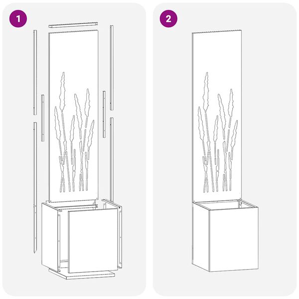 vidaXL Ecran de intimitate pentru grădină Traforaj Ruginit 32 x 140 cm