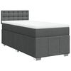vidaXL Pat box spring cu saltea, gri &icirc;nchis, 100x200 cm, textil