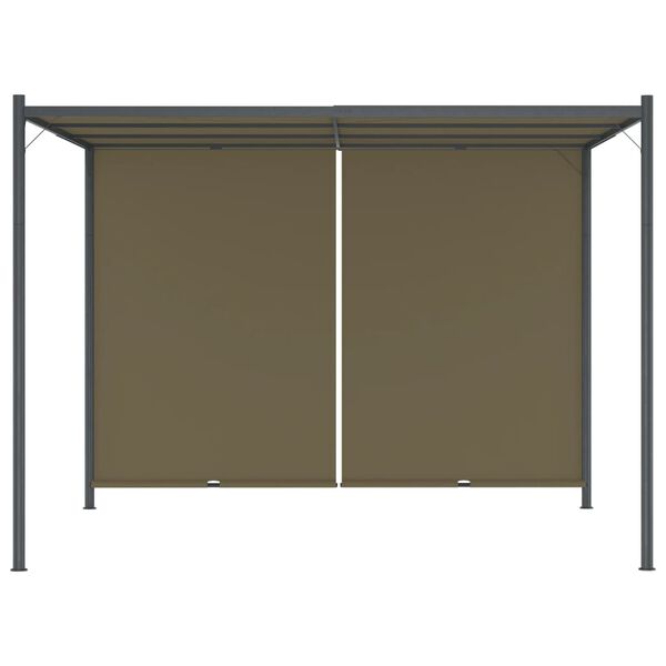 vidaXL Pergolă grădină cu acoperiș retractabil gri taupe 3x3m 180 g/m&sup2;